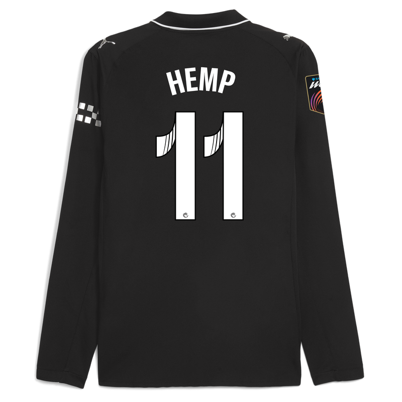 Man City Away Authentic Jersey 2025/26 Long Sleeve With HEMP 11 Printing negro - talla XXL de poliéster para hombres  - Tienda oficial Manchester City FC